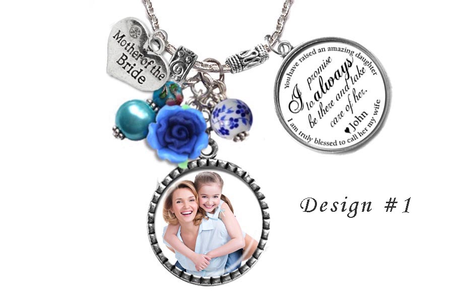 Personalized Mother of the Bride Photo+Quote Necklace